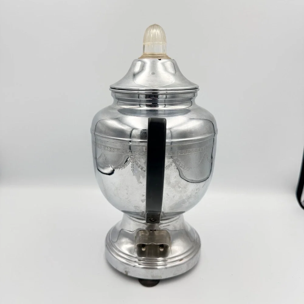 Vintage Farberware Coffee Percolator No 206 Chrome Electric Pot No Cord NY